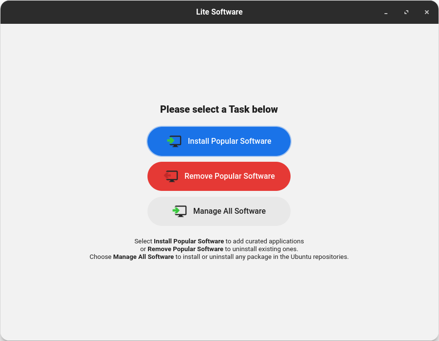 Linux Lite Lite Software